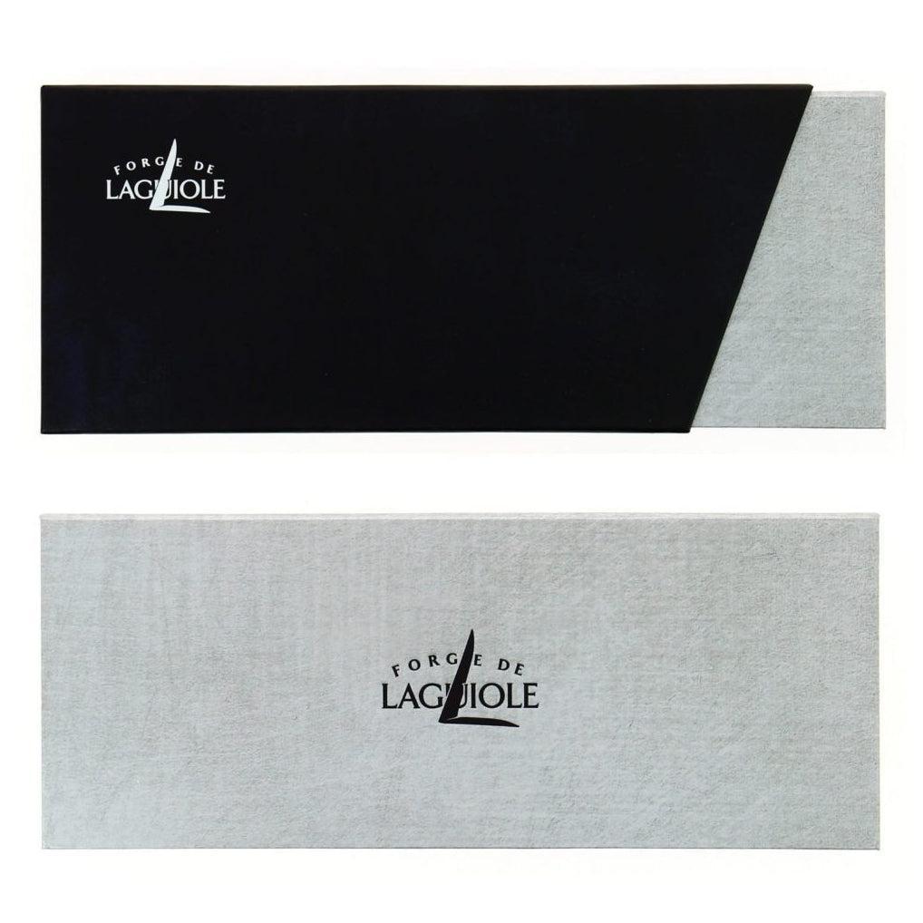 Forge de Laguiole 2 Piece Steak Knife Set Elk Stag Handle - Knife Blade Detail | Bone & Brass