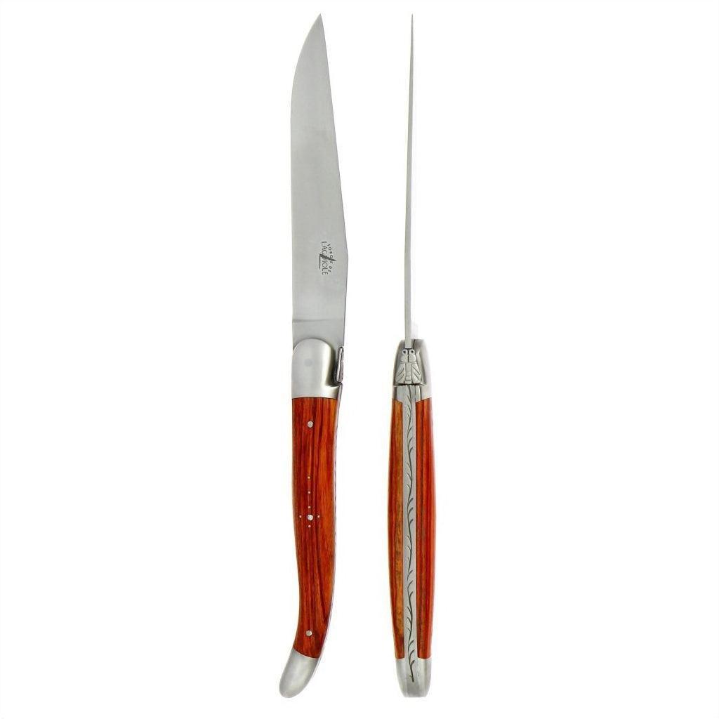 Forge de Laguiole 2 Piece Steak Knife Set Rosewood Satin Finish