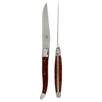 Forge de Laguiole 2 Piece Steak Knife Set Snakewood Satin Finish