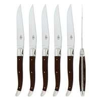Forge de Laguiole 6 Piece Steak Knife Set Ash Tree Handle