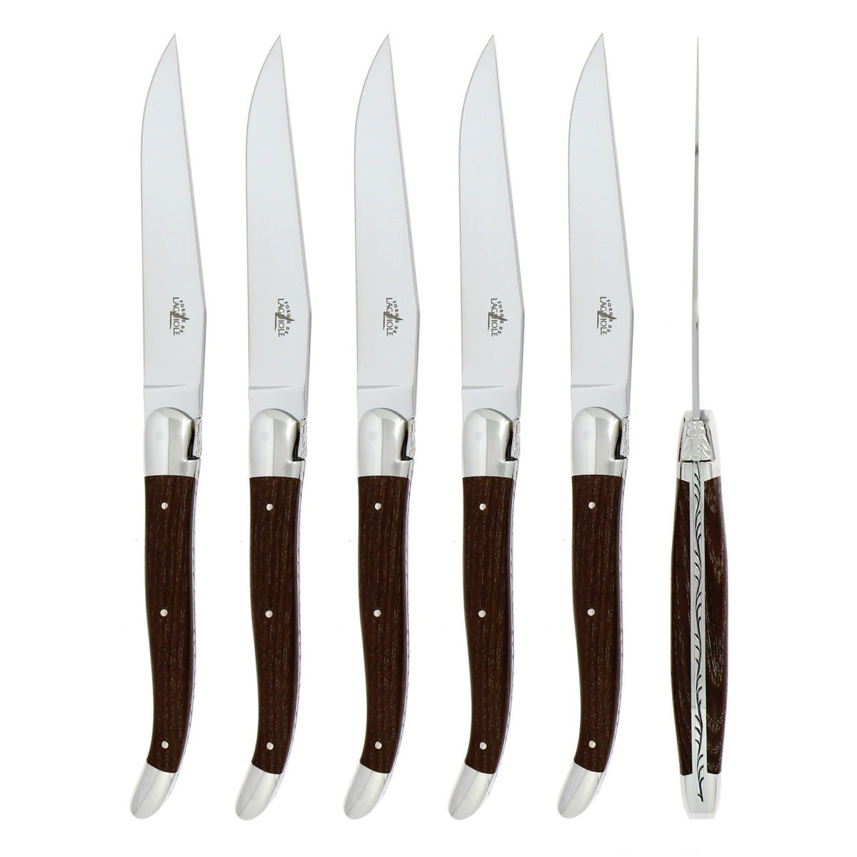Forge de Laguiole 6 Piece Steak Knife Set Ash Tree Handle