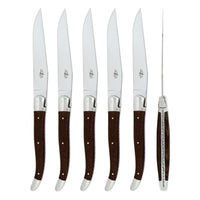 Forge de Laguiole 6 Piece Steak Knife Set Ash Tree Handle
