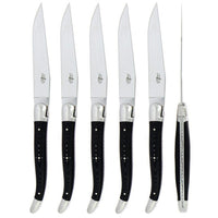 Forge de Laguiole 6 Piece Steak Knife Set Fabric Series Black