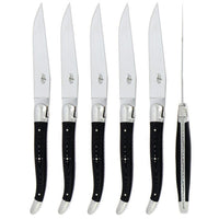 Forge de Laguiole 6 Piece Steak Knife Set Fabric Series Black