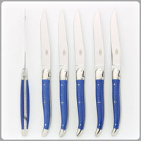 Forge de Laguiole 6 Piece Steak Knife Set Fabric Series Blue
