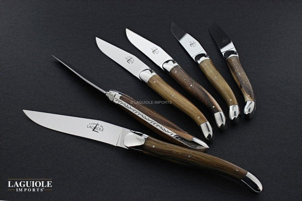 Forge de Laguiole 6 Piece Steak Knife Set Pistachio Handle Shiny