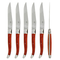 Forge de  Laguiole 6 Piece Steak Knife Set Rosewood Handle