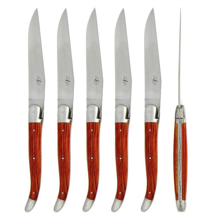 Forge de  Laguiole 6 Piece Steak Knife Set Rosewood Handle