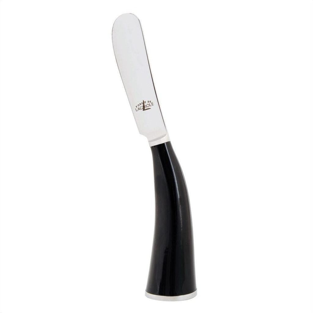 Forge de Laguiole Black Horn Tip Butter Knife | Bone & Brass