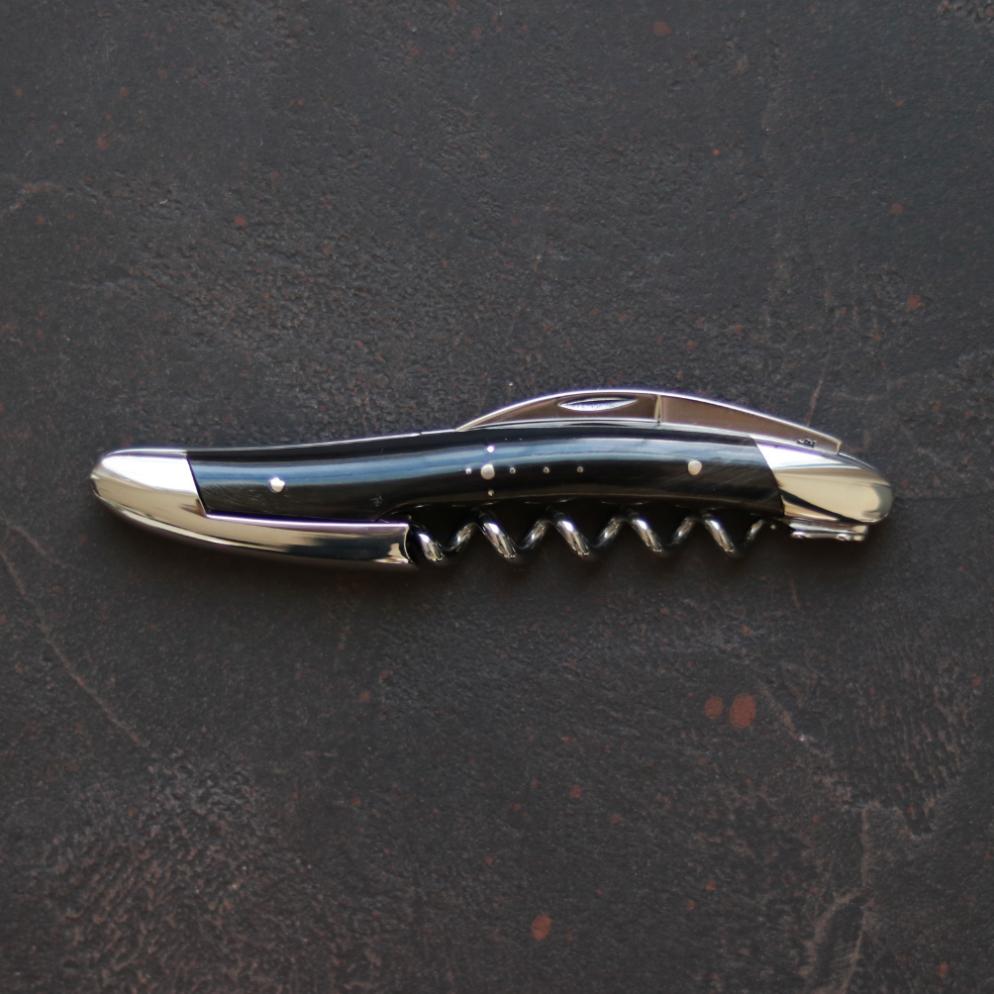 Forge de Laguiole Corkscrew Dark Horn Tip - Corkscrew Detail | Bone & Brass