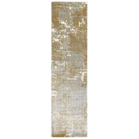 Formations Brown Multi-Colored Casual Rug with organic abstract patterns and hand-carved high-low texture.