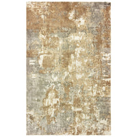 Formations Brown Multi-Colored Viscose Casual Rug with organic abstract patterns and hand-carved texture.