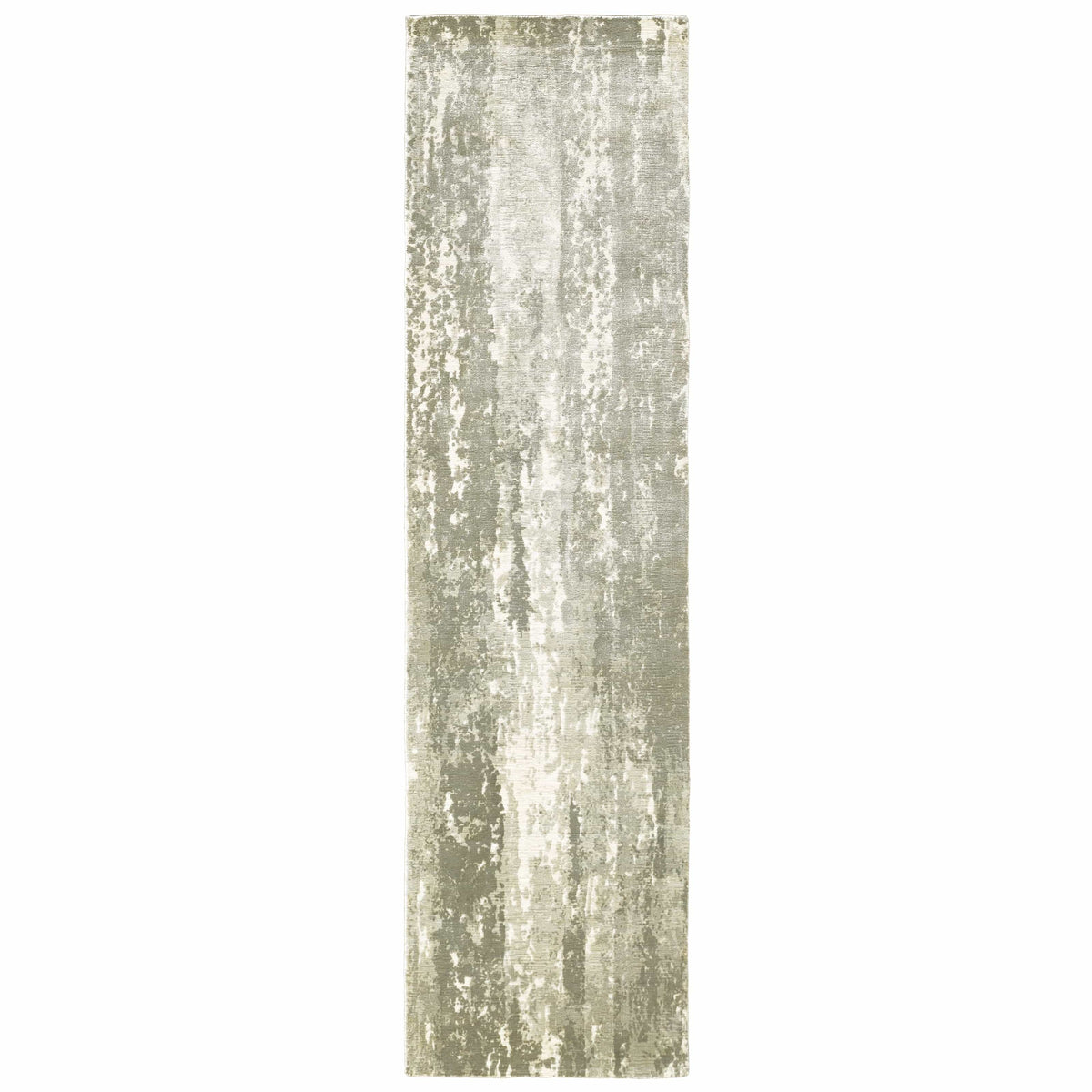 Grey & ivory casual viscose rug with organic abstract patterns and hand-carved high-low texture.
