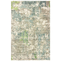 Formations Spa Blue & Green casual viscose rug with organic abstract patterns and textured hand-carved design.