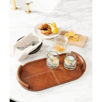 Forte Oval Leather Tray