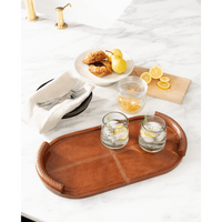 Forte Oval Leather Tray