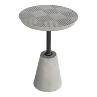 Foundation Outdoor Accent Table Grey - Table Side View | Bone & Brass