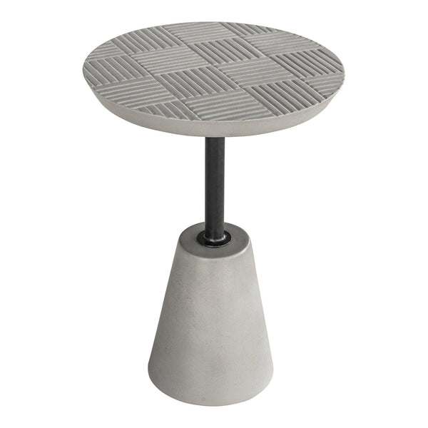 Foundation Outdoor Accent Table Grey - Table Side View | Bone & Brass