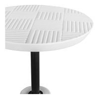 Foundation Outdoor Accent Table White - Table Top View | Bone & Brass