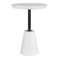 Foundation Outdoor Accent Table White | Bone & Brass