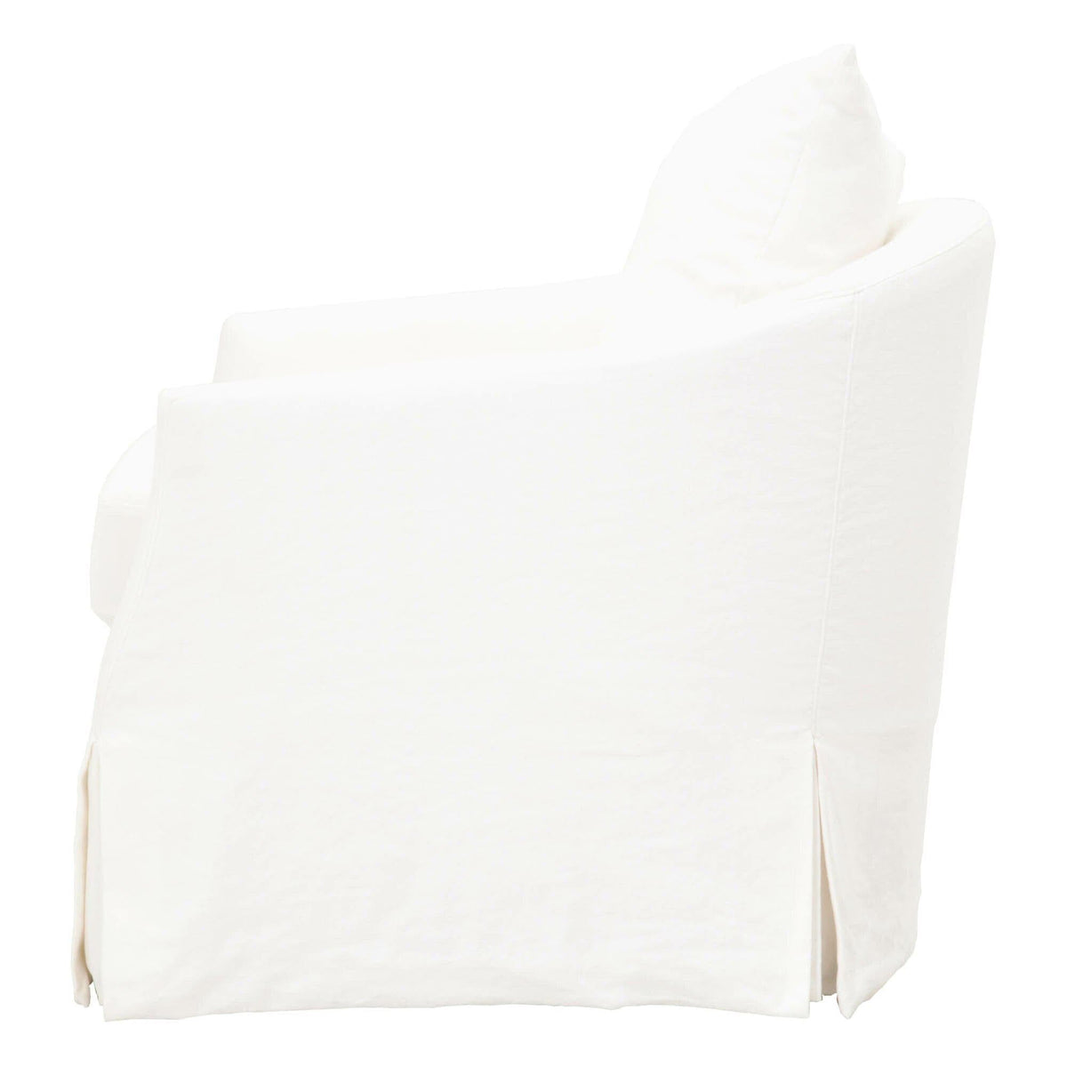 Franco Cream Slipcover Swivel Club Chair - Chair Detail | Bone & Brass