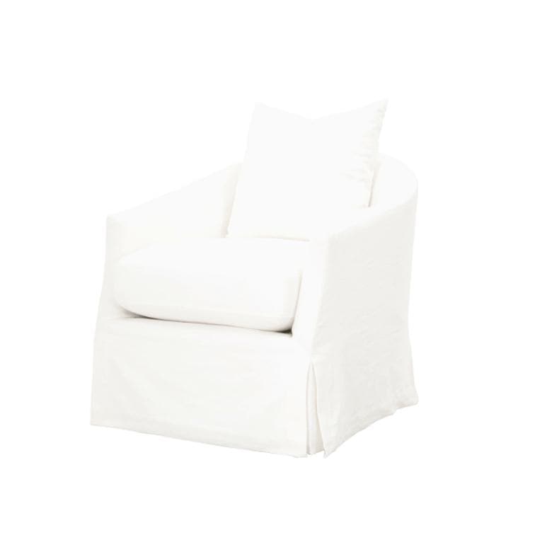 Franco Cream Slipcover Swivel Club Chair | Bone & Brass