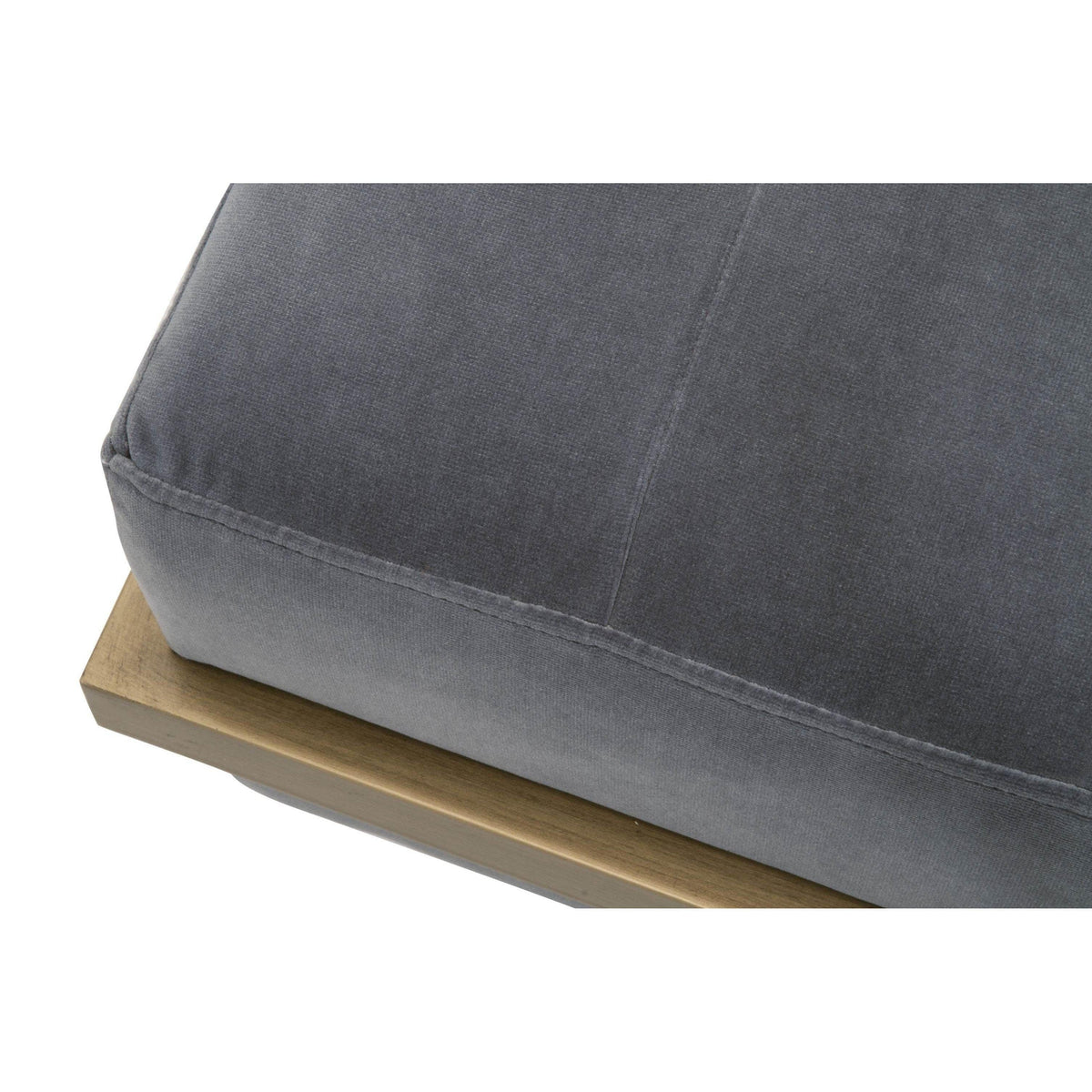 Frannie Gray Velvet Upholstered Bench - Ottoman Top View | Bone & Brass