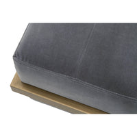Frannie Gray Velvet Upholstered Bench - Ottoman Top View | Bone & Brass