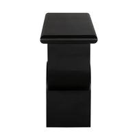 Frayer Black Console Table, sleek matte black industrial steel, contemporary design.