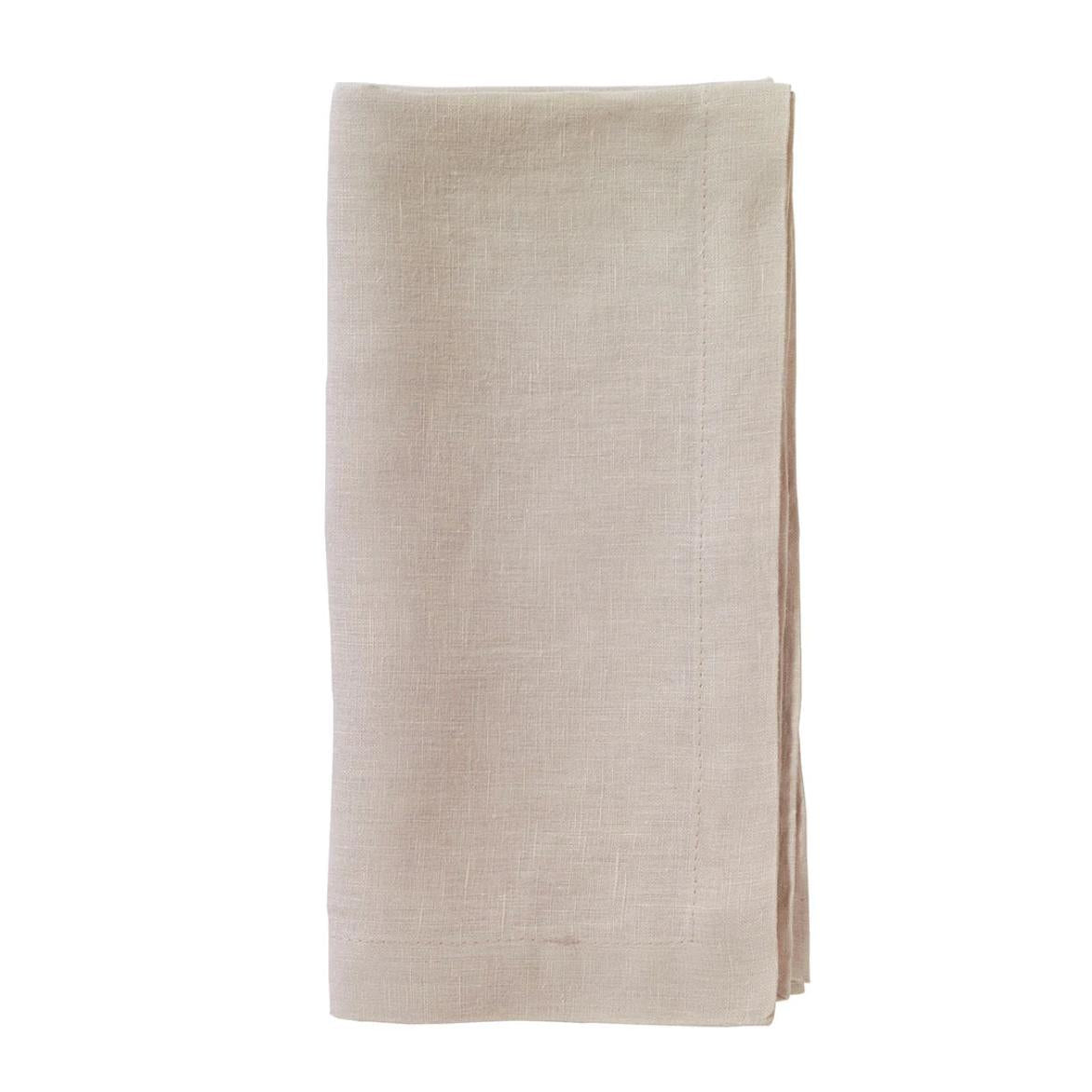 French Riviera Stonewashed Linen Napkins, Set 4 - Napkin Folded View | Bone & Brass
