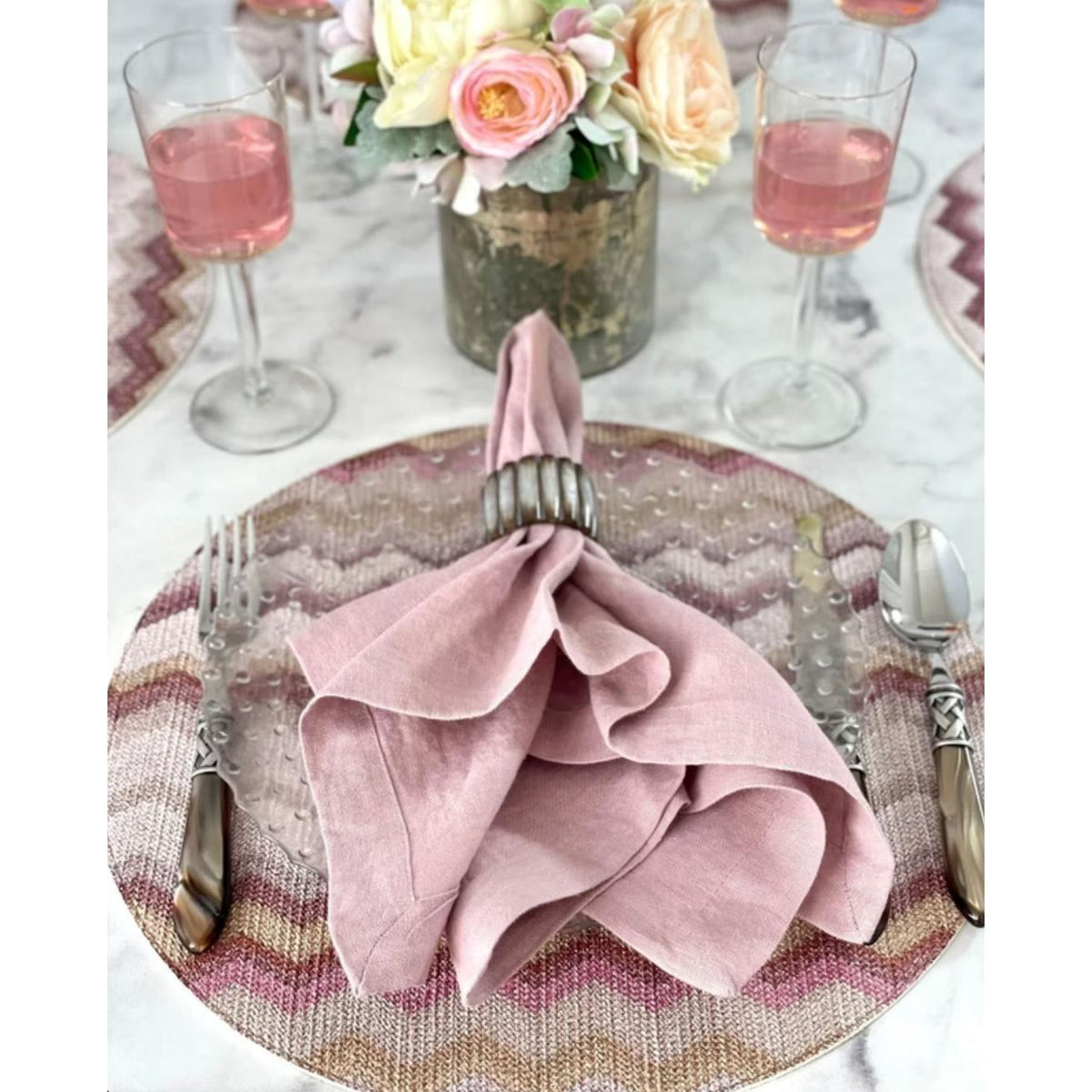 French Riviera Stonewashed Linen Napkins, Set 4 - Napkin Texture Detail | Bone & Brass