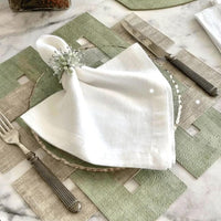 French Riviera Stonewashed Linen Napkins, Set 4 - Napkin View | Bone & Brass