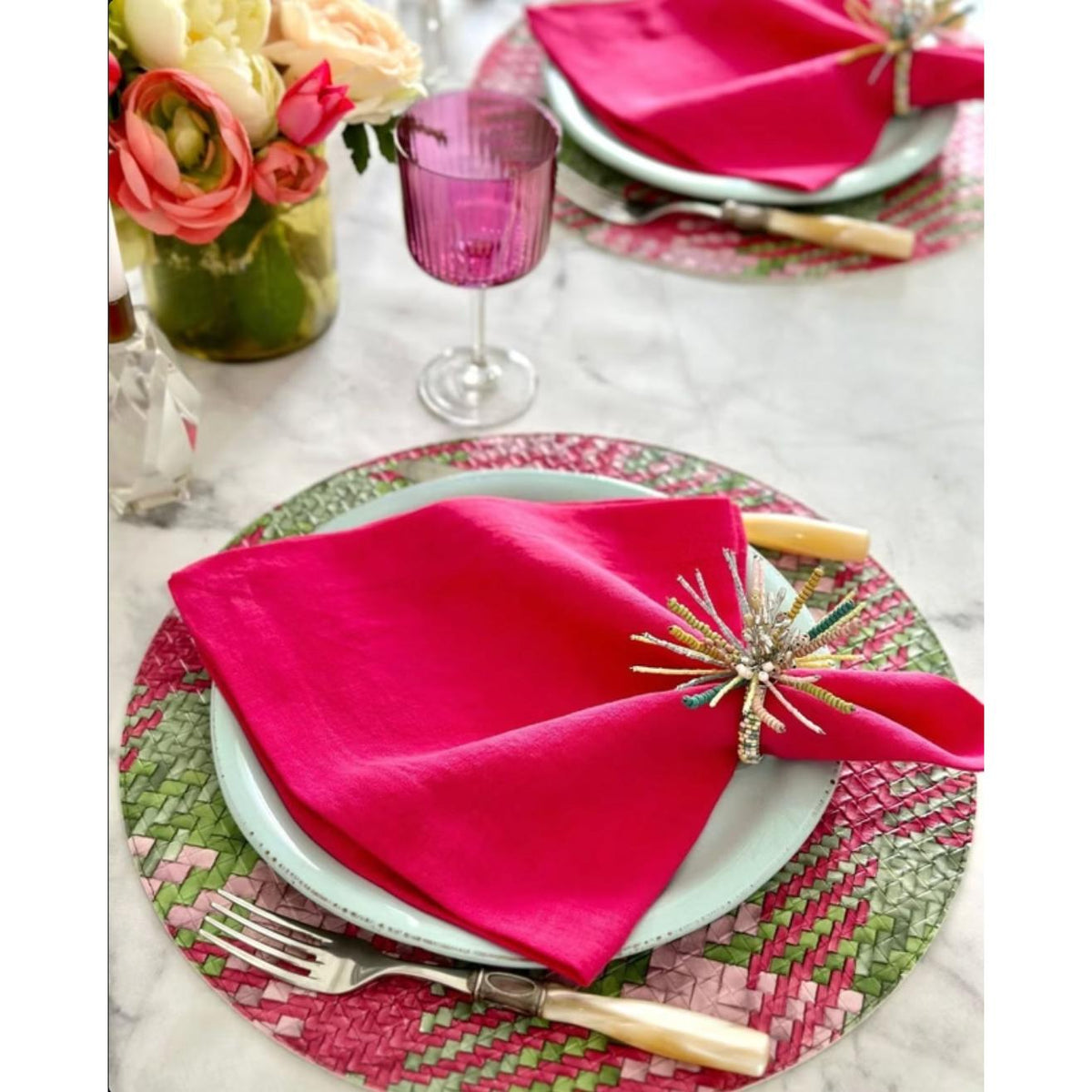 French Riviera Stonewashed Linen Napkins, Set 4 - Napkin Detail | Bone & Brass