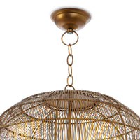Fresco Metal Pendant Brass - Pendant Installed | Bone & Brass