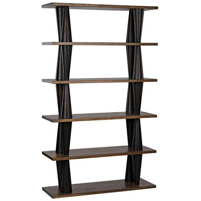 Mood Bookcase Ebony and Dark Walnut