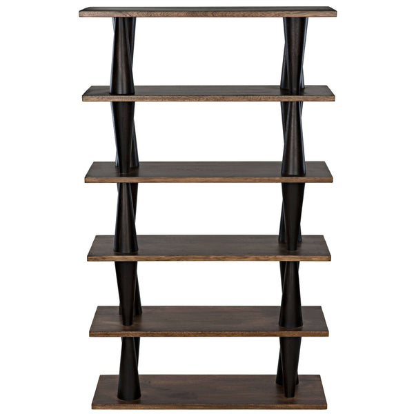 Mood Bookcase Ebony and Dark Walnut