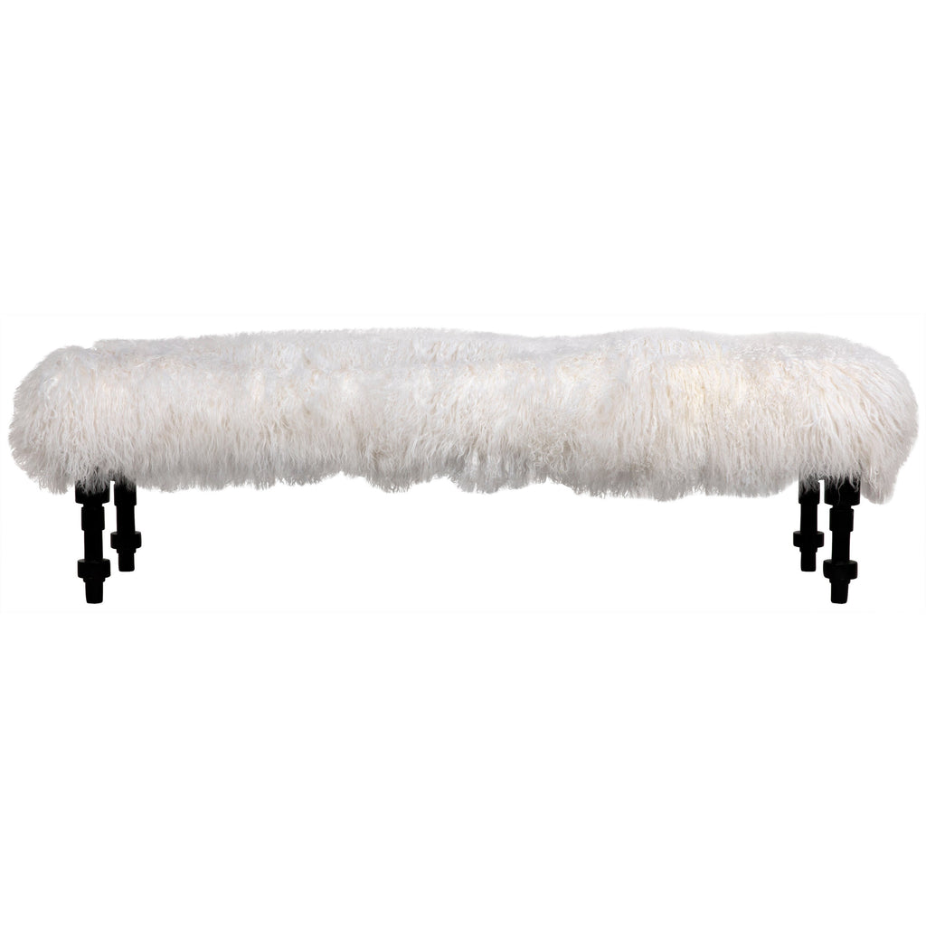 Coco Bench with Flokati Fur