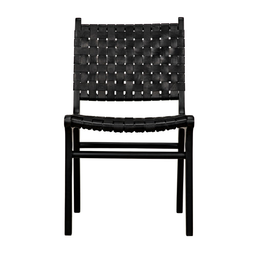 Dede Black Leather Dining Chair