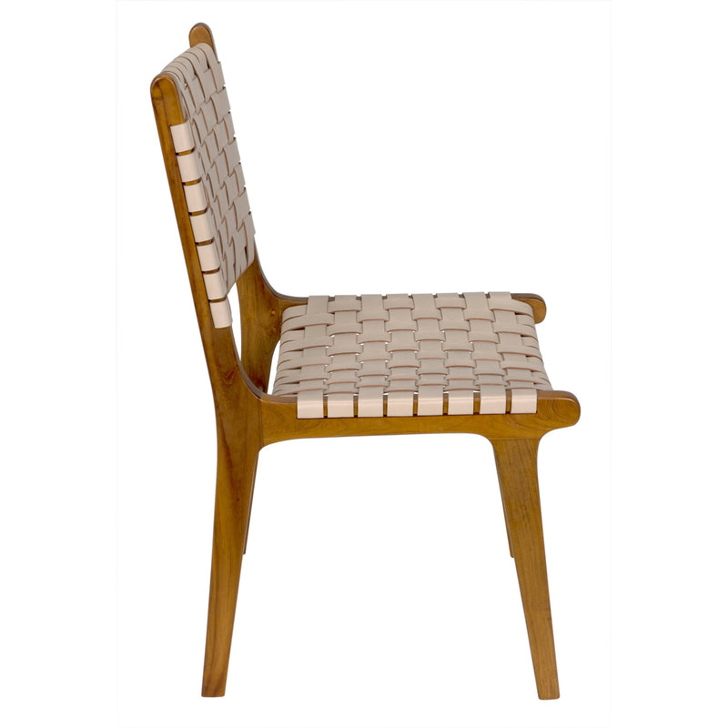 Dede Teak & Natural Leather Dining Chair