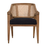 Chloe Chair Teak Caning and Black Cotton