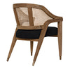 Chloe Chair Teak Caning and Black Cotton