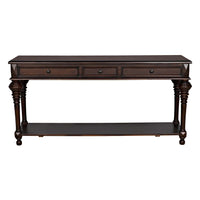 Colonial Large Sofa Table Distressed Brown