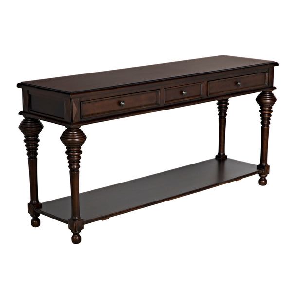 Colonial Large Sofa Table Distressed Brown