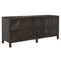 Quadrant 3 Door Sideboard Ebony Walnut | Bone & Brass
