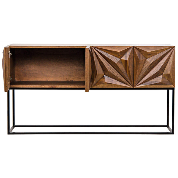 Zurich Console Dark Walnut with Steel