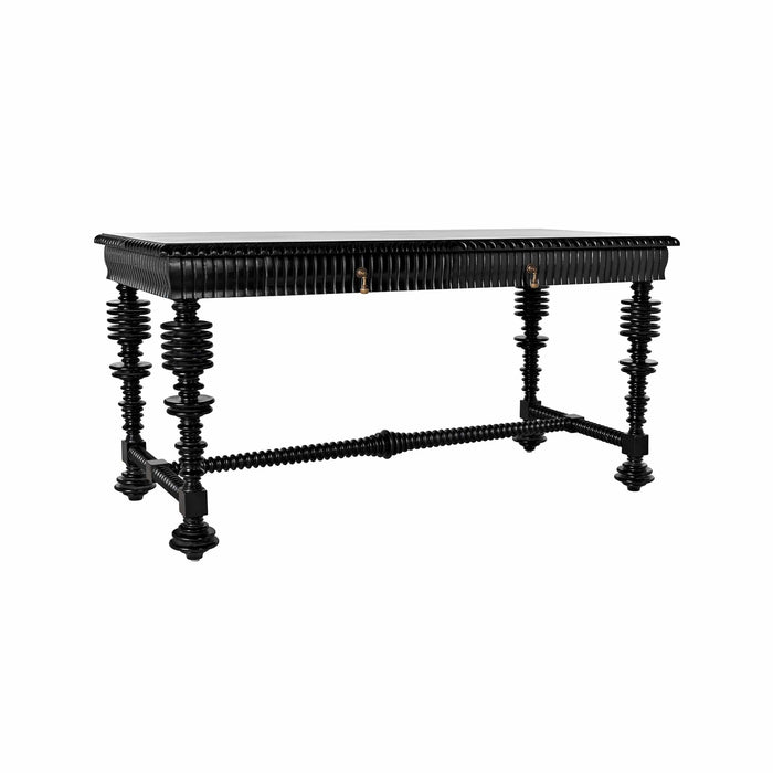 Portuguese Desk Small Hand Rubbed Black