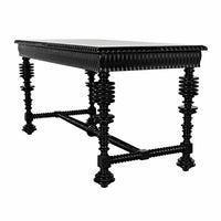 Portuguese Desk Small Hand Rubbed Black