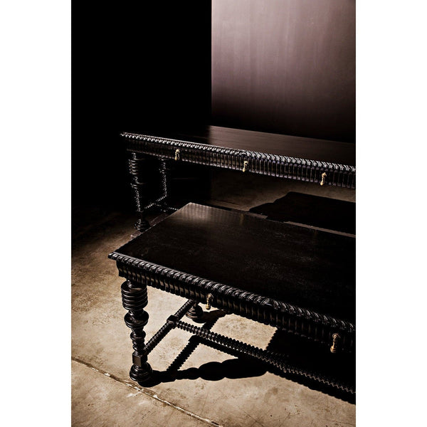 Portuguese Desk Small Hand Rubbed Black