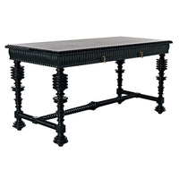 Portuguese Desk Small Hand Rubbed Black