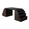 Ambidextrous Desk Hand Rubbed Black with Light Brown Trim